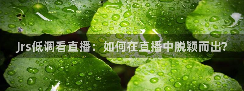 nba免费直播在线直播蜘蛛直播：Jrs低调看直播：如何在直播中脱颖而出?